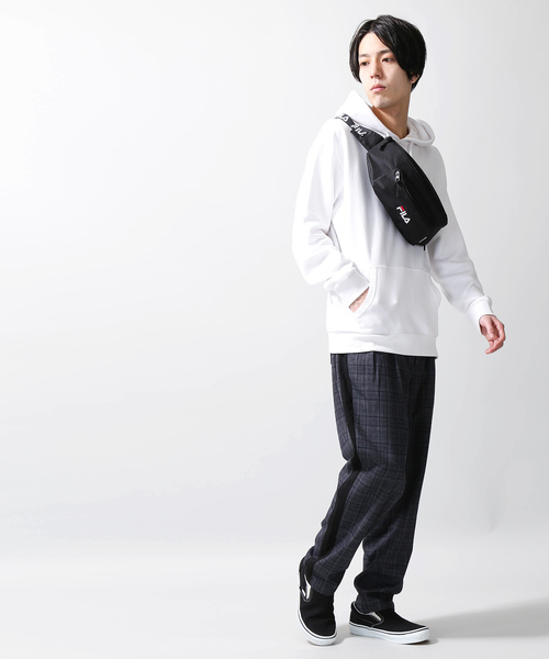 FILA(フィラ)の「∴WEGO/FILA別注ロゴテープウエストバッグ(ボディバッグ/ウエストポーチ・メンズ・ブラック/ベージュ/ネイビー・FREE)」の19枚目の写真