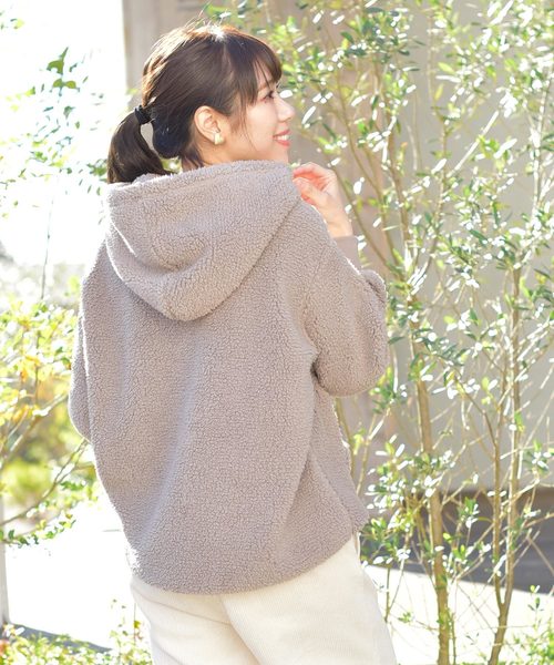 rps（アールピーエス）の「ボアパーカー（パーカー・レディース・ブラック/ブラウン/アイボリー/グレイッシュベージュ・M）」の3枚目の写真