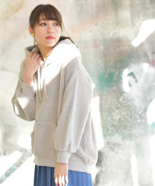 rps（アールピーエス）の「ボアパーカー（パーカー・レディース・ブラック/ブラウン/アイボリー/グレイッシュベージュ・M）」の4枚目の写真