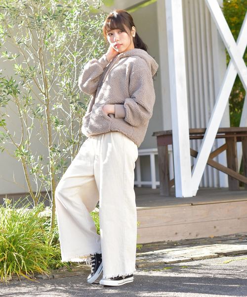 rps（アールピーエス）の「ボアパーカー（パーカー・レディース・ブラック/ブラウン/アイボリー/グレイッシュベージュ・M）」の9枚目の写真