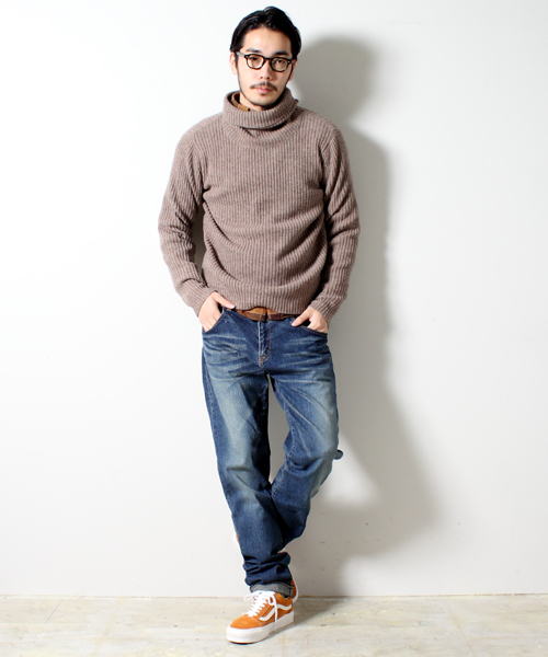 BEAMS PLUS（ビームスプラス）の「□BEAMS PLUS / リブ タートルネック ニット（ニット/セーター・メンズ・グレー/ベージュ/ネイビー・SMALL/MEDIUM/LARGE/X-LARGE）」の11枚目の写真