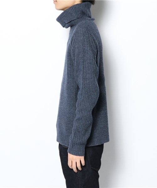 BEAMS PLUS（ビームスプラス）の「□BEAMS PLUS / リブ タートルネック ニット（ニット/セーター・メンズ・グレー/ベージュ/ネイビー・SMALL/MEDIUM/LARGE/X-LARGE）」の4枚目の写真