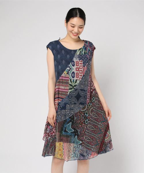 Desigual(デシグアル)の「パッチワークワンピース RASHA(ワンピース・レディース・マルチ・2L/SS/S/M/L)」の4枚目の写真