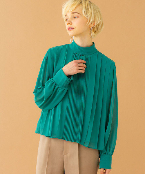 UNITED TOKYO（ユナイテッドトウキョウ）の「プリーツブラウス（シャツ/ブラウス・レディース・グリーン/ピンク/ブラック/ブルー/アイボリー・1）」の3枚目の写真