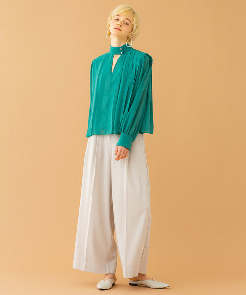 UNITED TOKYO（ユナイテッドトウキョウ）の「プリーツブラウス（シャツ/ブラウス・レディース・グリーン/ピンク/ブラック/ブルー/アイボリー・1）」の9枚目の写真