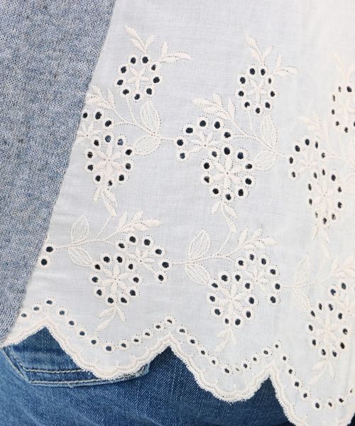 sabstreet my standard（サブストリートマイスタンダード）の「裾刺繍ブラウス挟み込みニットトップス【大きいサイズ対応】【9号(M)～15号(3L)】（ニット/セーター・レディース・ネイビー/ベージュ/ブルー・9号/15号）」の11枚目の写真