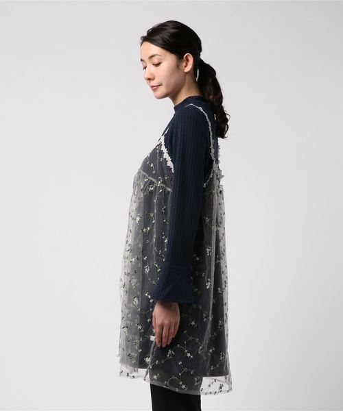 axes femme（アクシーズファム）の「チュール刺繍重ね着チュニ