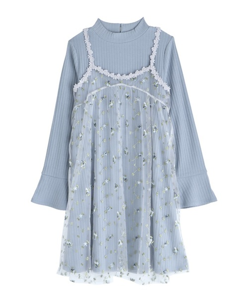 axes femme（アクシーズファム）の「チュール刺繍重ね着チュニ