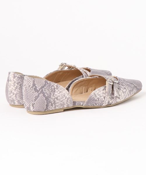 KOBE LETTUCE（コウベレタス）の「ダブルストラップセパレートフラットパンプス（パンプス・レディース・ブラック/ベージュ/シルバー/グリーン/パイソン・L/LL/M/S）」の7枚目の写真