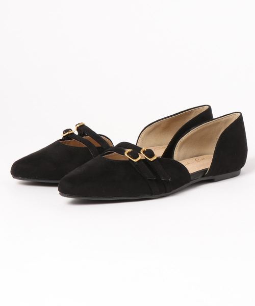 KOBE LETTUCE（コウベレタス）の「ダブルストラップセパレートフラットパンプス（パンプス・レディース・ブラック/ベージュ/シルバー/グリーン/パイソン・L/LL/M/S）」の8枚目の写真