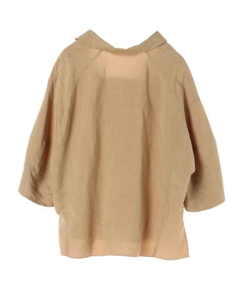 Editt by YECCA VECCA（エディットバイイェッカヴェッカ）の「レーヨン麻２ｗａｙデザインシャツ（シャツ/ブラウス・レディース・ホワイト/ベージュ・FREE）」の22枚目の写真