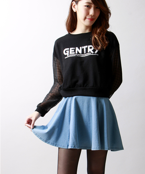 WEGO（ウィゴー）の「WEGO/カットデニムフレアスカート（デニムスカート・レディース・インディゴブルー/ダークインディゴブルー/ライトインディゴブルー・FREE）」の3枚目の写真