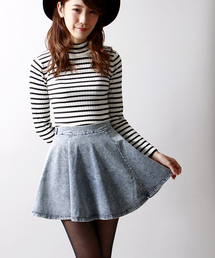 WEGO | WEGO/カットデニムフレアスカート(デニムスカート)