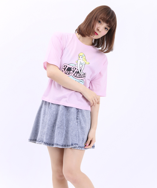 WEGO（ウィゴー）の「WEGO/カットデニムフレアスカート（デニムスカート・レディース・インディゴブルー/ダークインディゴブルー/ライトインディゴブルー・FREE）」の17枚目の写真