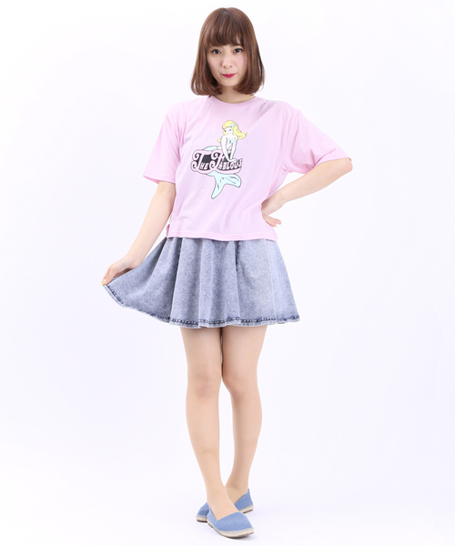 WEGO（ウィゴー）の「WEGO/カットデニムフレアスカート（デニムスカート・レディース・インディゴブルー/ダークインディゴブルー/ライトインディゴブルー・FREE）」の11枚目の写真