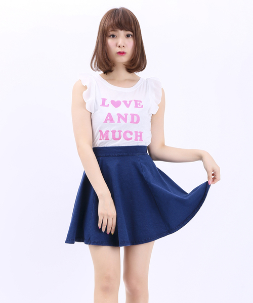 WEGO（ウィゴー）の「WEGO/カットデニムフレアスカート（デニムスカート・レディース・インディゴブルー/ダークインディゴブルー/ライトインディゴブルー・FREE）」の19枚目の写真