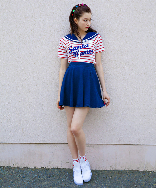 WEGO（ウィゴー）の「WEGO/カットデニムフレアスカート（デニムスカート・レディース・インディゴブルー/ダークインディゴブルー/ライトインディゴブルー・FREE）」の20枚目の写真