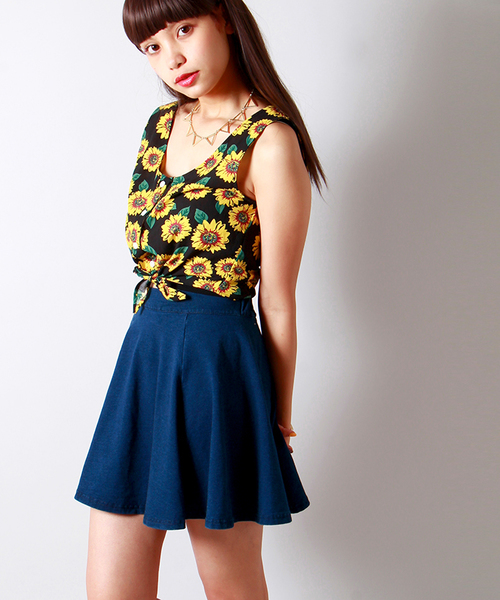 WEGO（ウィゴー）の「WEGO/カットデニムフレアスカート（デニムスカート・レディース・インディゴブルー/ダークインディゴブルー/ライトインディゴブルー・FREE）」の21枚目の写真