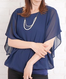 半袖シフォントップス