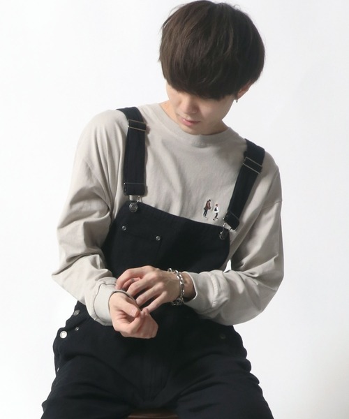 SITRY（シトリー）の「オーバーオール＜デニム・カラー＞サロペット（サロペット/オーバーオール・メンズ・ブラック/オフホワイト/サックスブルー/ストライプ/ワンウォッシュ/オリーブ/キャメル・S/M/L/LL）」の3枚目の写真