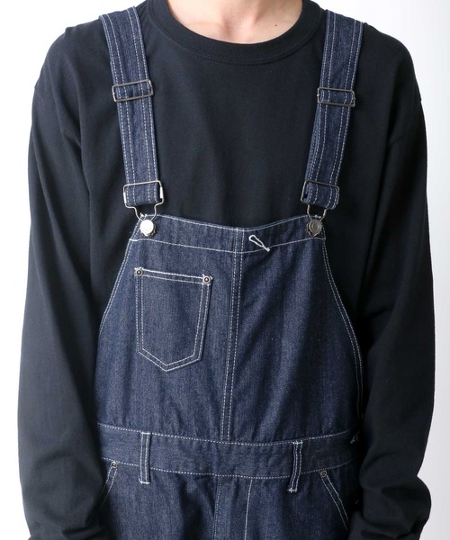 SITRY（シトリー）の「オーバーオール＜デニム・カラー＞サロペット（サロペット/オーバーオール・メンズ・ブラック/オフホワイト/サックスブルー/ストライプ/ワンウォッシュ/オリーブ/キャメル・S/M/L/LL）」の19枚目の写真