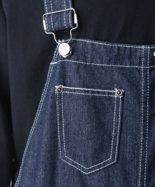 SITRY（シトリー）の「オーバーオール＜デニム・カラー＞サロペット（サロペット/オーバーオール・メンズ・ブラック/オフホワイト/サックスブルー/ストライプ/ワンウォッシュ/オリーブ/キャメル・S/M/L/LL）」の12枚目の写真