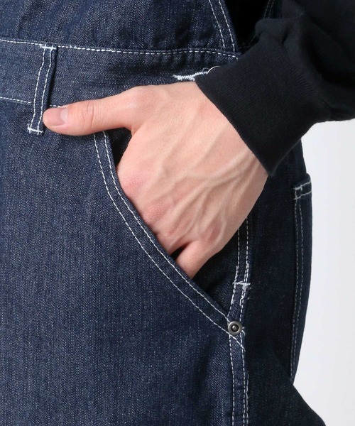 SITRY（シトリー）の「オーバーオール＜デニム・カラー＞サロペット（サロペット/オーバーオール・メンズ・ブラック/オフホワイト/サックスブルー/ストライプ/ワンウォッシュ/オリーブ/キャメル・S/M/L/LL）」の11枚目の写真