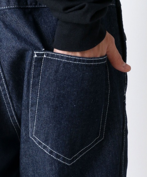 SITRY（シトリー）の「オーバーオール＜デニム・カラー＞サロペット（サロペット/オーバーオール・メンズ・ブラック/オフホワイト/サックスブルー/ストライプ/ワンウォッシュ/オリーブ/キャメル・S/M/L/LL）」の8枚目の写真