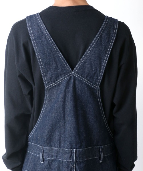 SITRY（シトリー）の「オーバーオール＜デニム・カラー＞サロペット（サロペット/オーバーオール・メンズ・ブラック/オフホワイト/サックスブルー/ストライプ/ワンウォッシュ/オリーブ/キャメル・S/M/L/LL）」の18枚目の写真