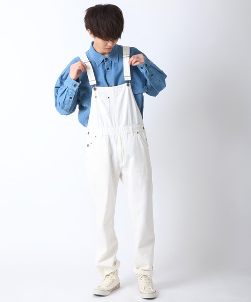SITRY（シトリー）の「オーバーオール＜デニム・カラー＞サロペット（サロペット/オーバーオール・メンズ・ブラック/オフホワイト/サックスブルー/ストライプ/ワンウォッシュ/オリーブ/キャメル・S/M/L/LL）」の17枚目の写真