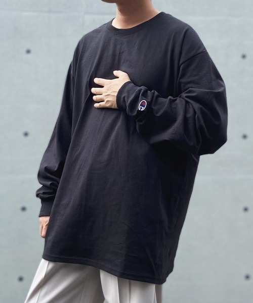 Champion(チャンピオン)の「【Champion Authentic LONGSLEEVE T-SHIRTS 】チャンピオン ベーシック ロンT 5.2オンス オーバーサイズ ワンポイント コットン 長袖 Tシャツ CC8C(Tシャツ/カットソー・メンズ・ロイヤルブルー/杢グレー/レッド/ネイビー/ブラック/ホワイト・M/L/XL/S)」の10枚目の写真