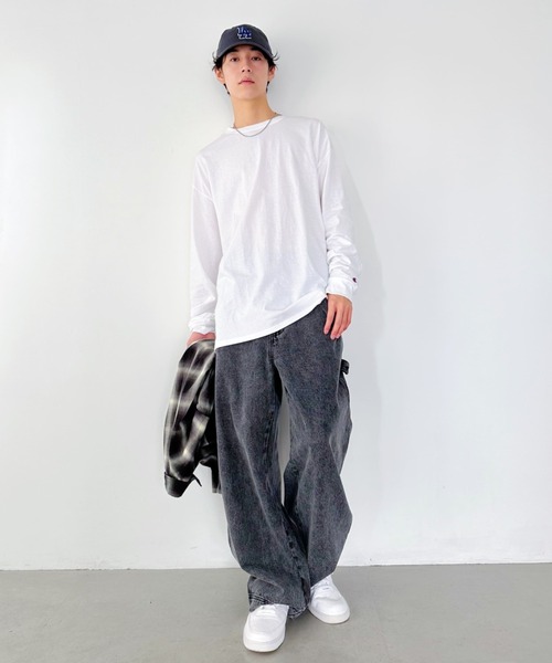 Champion(チャンピオン)の「【Champion Authentic LONGSLEEVE T-SHIRTS 】チャンピオン ベーシック ロンT 5.2オンス オーバーサイズ ワンポイント コットン 長袖 Tシャツ CC8C(Tシャツ/カットソー・メンズ・ロイヤルブルー/杢グレー/レッド/ネイビー/ブラック/ホワイト・M/L/XL/S)」の21枚目の写真