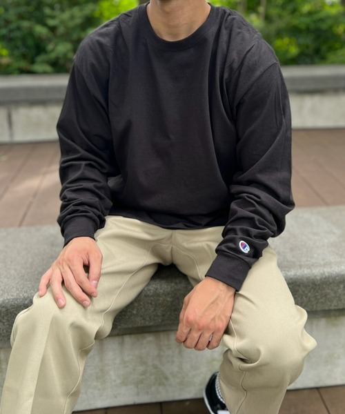 Champion(チャンピオン)の「【Champion Authentic LONGSLEEVE T-SHIRTS 】チャンピオン ベーシック ロンT 5.2オンス オーバーサイズ ワンポイント コットン 長袖 Tシャツ CC8C(Tシャツ/カットソー・メンズ・ロイヤルブルー/杢グレー/レッド/ネイビー/ブラック/ホワイト・M/L/XL/S)」の15枚目の写真