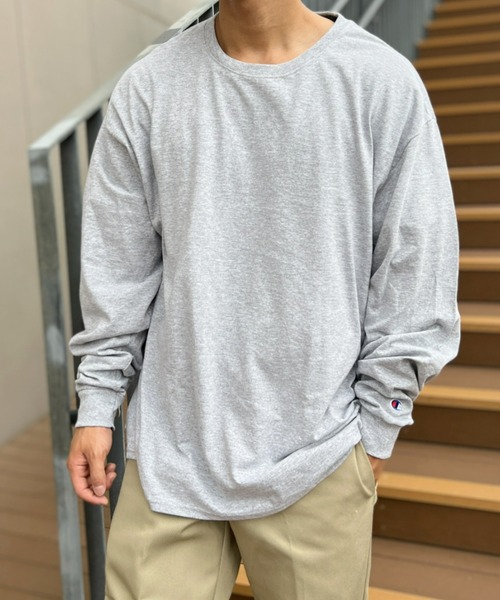 Champion(チャンピオン)の「【Champion Authentic LONGSLEEVE T-SHIRTS 】チャンピオン ベーシック ロンT 5.2オンス オーバーサイズ ワンポイント コットン 長袖 Tシャツ CC8C(Tシャツ/カットソー・メンズ・ロイヤルブルー/杢グレー/レッド/ネイビー/ブラック/ホワイト・M/L/XL/S)」の14枚目の写真