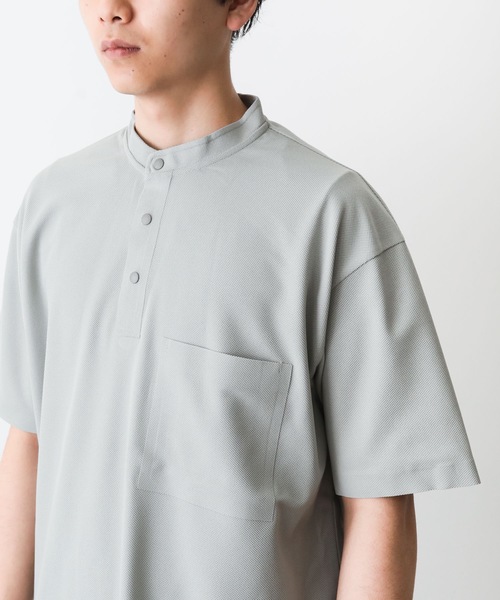 ATTACHMENT(アタッチメント)の「フィールドセンサー鹿の子 バンドカラーポロ(Tシャツ/カットソー・メンズ・ホワイト/ブラック/ライトグレー・1/2/3)」の21枚目の写真