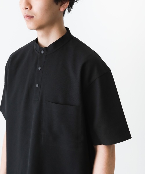 ATTACHMENT(アタッチメント)の「フィールドセンサー鹿の子 バンドカラーポロ(Tシャツ/カットソー・メンズ・ホワイト/ブラック/ライトグレー・1/2/3)」の15枚目の写真