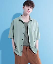 EMMA CLOTHES | ブライトポプリンリラックススクエア レギュラーカラー シャツ Poplin Regular Collar Shirt 1/2 short sleeve(シャツ/ブラウス)