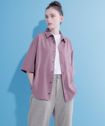 ブライトポプリンリラックススクエア レギュラーカラー シャツ Poplin Regular Collar Shirt 1/2 short sleeve