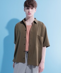 ブライトポプリンリラックススクエア レギュラーカラー シャツ Poplin Regular Collar Shirt 1/2 short sleeve