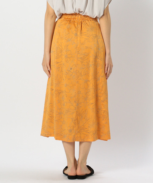 Tiara（ティアラ）の「ラインフラワープリントタックフレアスカート（スカート・レディース・グレー/オレンジ/ミント・S/M）」の5枚目の写真