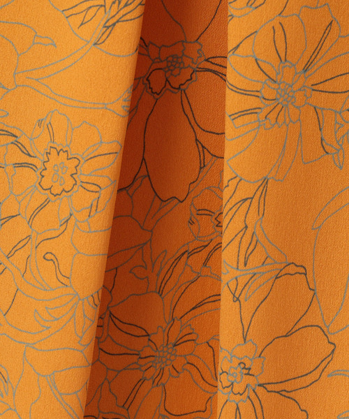 Tiara（ティアラ）の「ラインフラワープリントタックフレアスカート（スカート・レディース・グレー/オレンジ/ミント・S/M）」の8枚目の写真