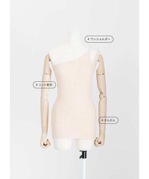 LAATO（ラート）の「STRINGS ONE SHOULDER（タンクトップ・レディース・ブラック/オフホワイト/カーキ・FREE）」の4枚目の写真
