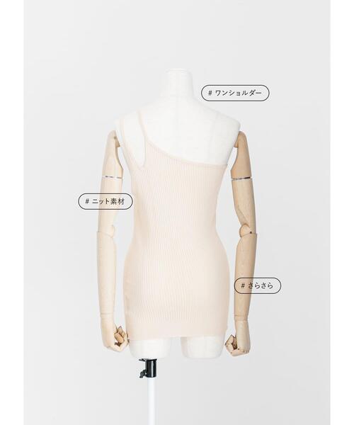 LAATO（ラート）の「STRINGS ONE SHOULDER（タンクトップ・レディース・ブラック/オフホワイト/カーキ・FREE）」の6枚目の写真