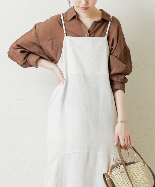 natural couture（ナチュラルクチュール）の「シアービッグシャツ（シャツ/ブラウス・レディース・ベージュ/ブラウン/イエロー/オレンジ・FREE）」の17枚目の写真