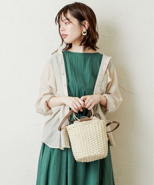 natural couture（ナチュラルクチュール）の「シアービッグシャツ（シャツ/ブラウス・レディース・ベージュ/ブラウン/イエロー/オレンジ・FREE）」の21枚目の写真