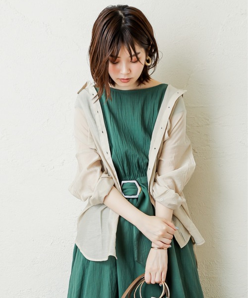 natural couture（ナチュラルクチュール）の「シアービッグシャツ（シャツ/ブラウス・レディース・ベージュ/ブラウン/イエロー/オレンジ・FREE）」の19枚目の写真