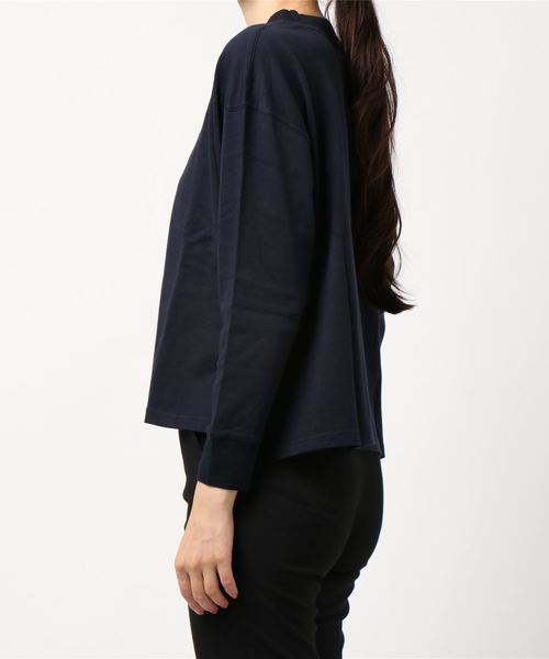 SIPULI（シプリ）の「エイジングスーピマコットン　モックネックカットソー（Tシャツ/カットソー・レディース・ライトグレー/ネイビー・2/3）」の6枚目の写真