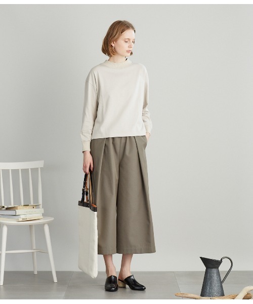 SIPULI（シプリ）の「エイジングスーピマコットン　モックネックカットソー（Tシャツ/カットソー・レディース・ライトグレー/ネイビー・2/3）」の9枚目の写真