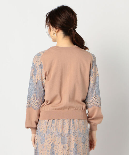 NOLLEY’S（ノーリーズ）の「レース付前後2WAYクルーネックカーディガン（カーディガン/ボレロ・レディース・ベージュ/ブラウン・38/36）」の6枚目の写真