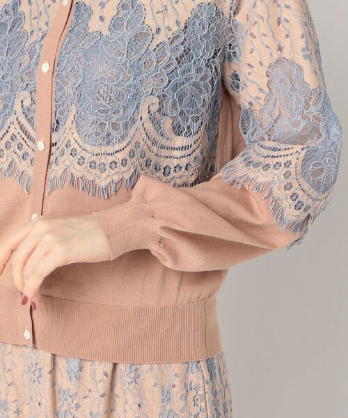 NOLLEY’S（ノーリーズ）の「レース付前後2WAYクルーネックカーディガン（カーディガン/ボレロ・レディース・ベージュ/ブラウン・38/36）」の8枚目の写真